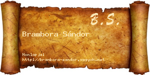 Brambora Sándor névjegykártya
