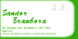 sandor brambora business card